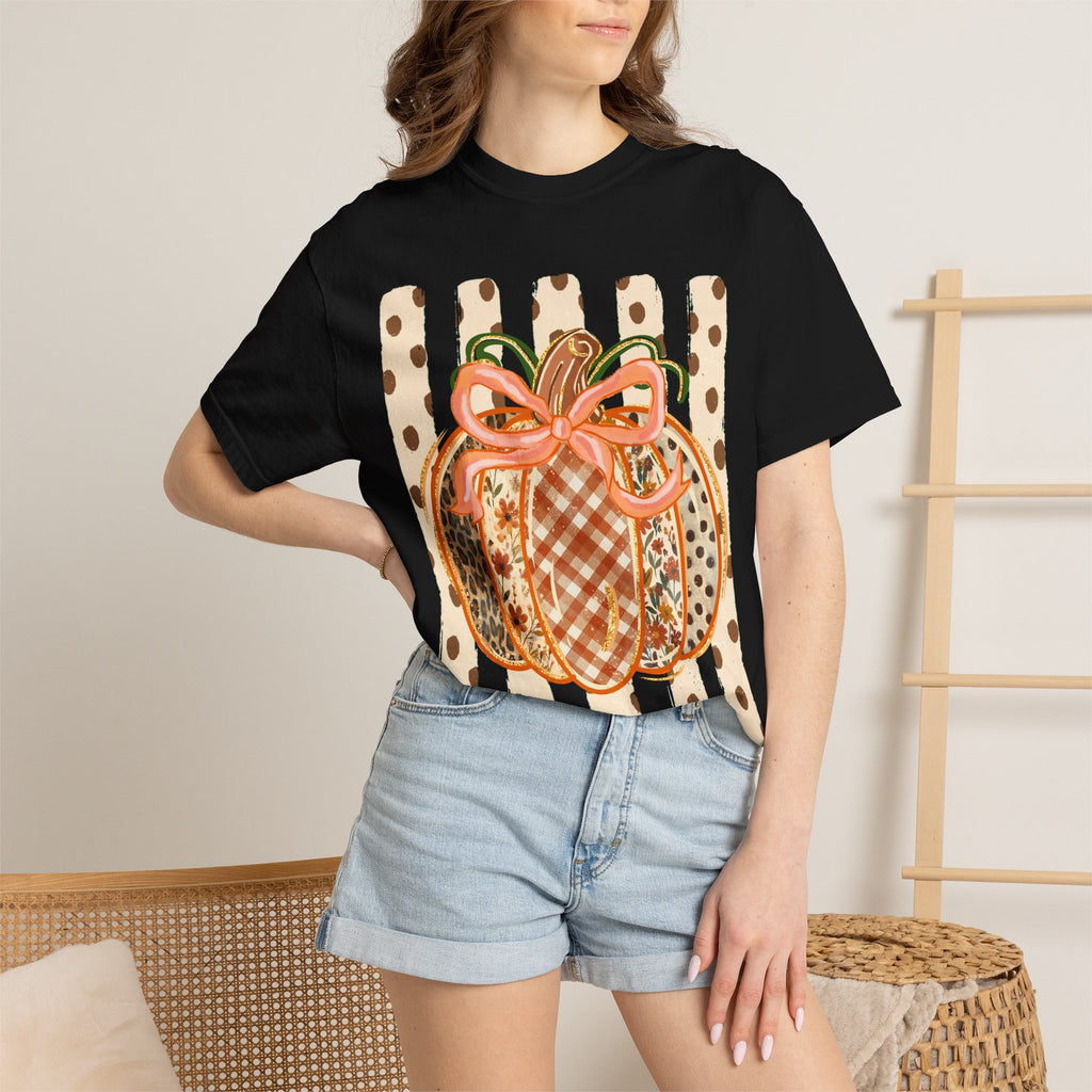 Patterned Patchwork Pumpkin T‑lShirt