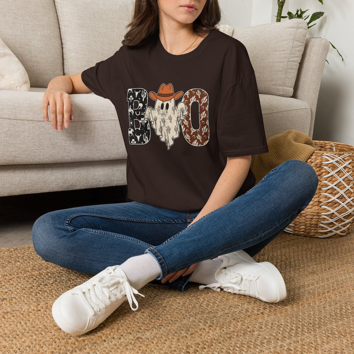 Boo Cowboy T-Shirt — Western Ghost Halloween Tee