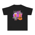Youth Tee — 'Spooky' Halloween Graphic Shirt with Pumpkins & Stars